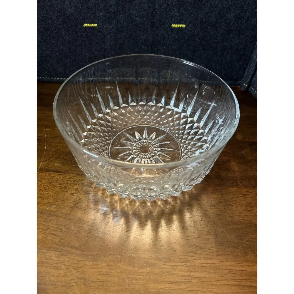 ARCOROC FRANCE GLASS‎ BOWL STAR DIAMOND CUT GLASS BOWL